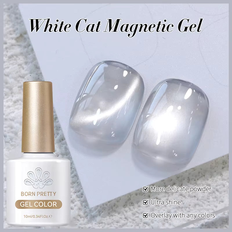 10Ml Black Glass Cat Magnetic Gel Nail Polish Punk Style Nail Art Manicure Varnis Semi Permanent Gel for Winter Nail