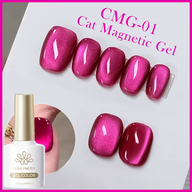 10Ml Black Glass Cat Magnetic Gel Nail Polish Punk Style Nail Art Manicure Varnis Semi Permanent Gel for Winter Nail