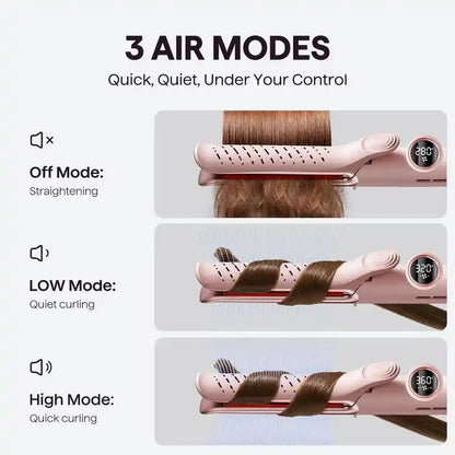 Wavytalk Whirlwind Curl 2-in-1 Hair Styler – Hair Straightener & Curler with 360° Airflow Technology, 3 Air Modes, Cooling Air Vents & LED Display