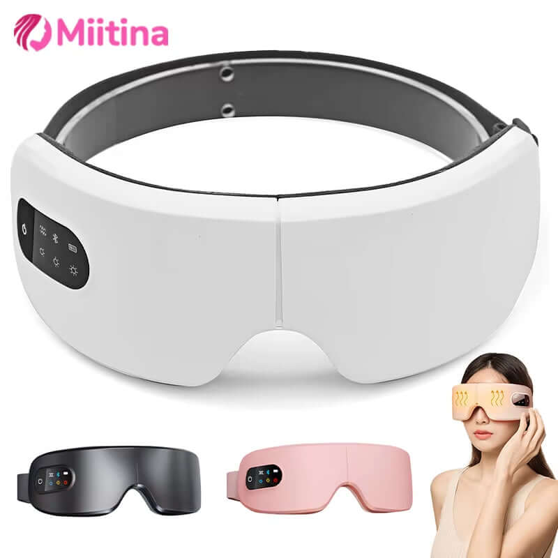 Revitalize Your Eyes with the 4D Smart Airbag Heated Eye Massager - Bluetooth Enabled for Ultimate Relaxation and Wrinkle Care