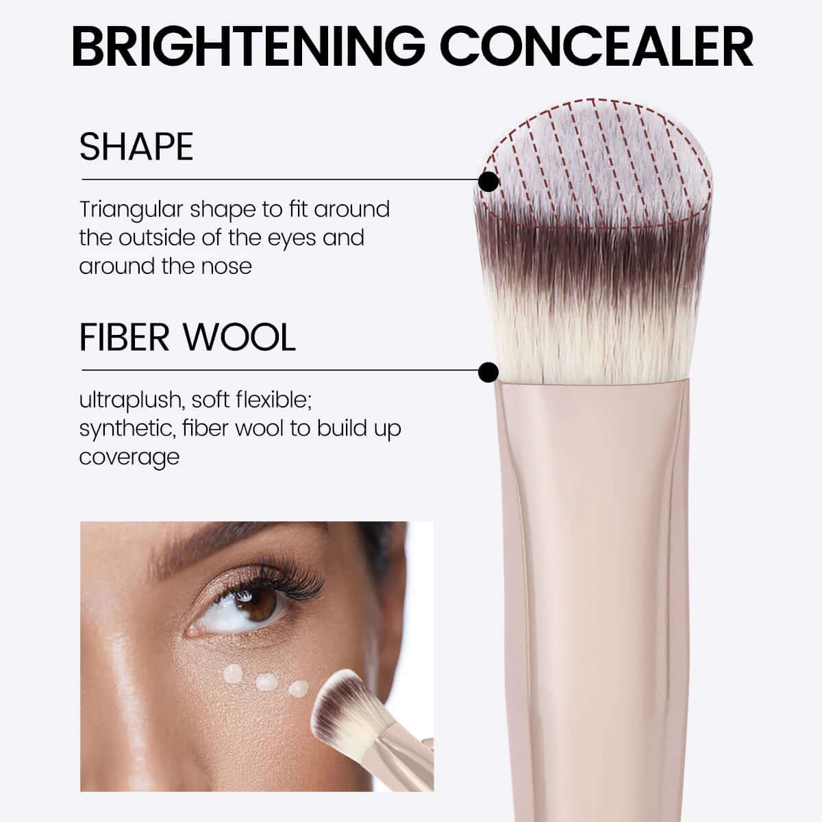 Achieve Flawless Skin with the Triangle Under Eye Concealer Makeup Brush - Perfect for Liquid and Cream Blending