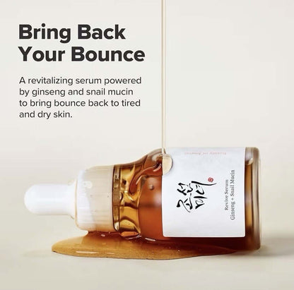 Beauty of Joseon Revive Serum - Ginseng & Snail Mucin 30ml - Shop Beauty of Joseon Revive Serum with ginseng and snail mucin to hydrate, repair, and boost glow. Lightweight formula for smoother, healthier skin.