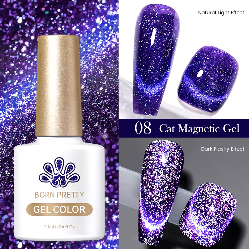 10Ml Black Glass Cat Magnetic Gel Nail Polish Punk Style Nail Art Manicure Varnis Semi Permanent Gel for Winter Nail