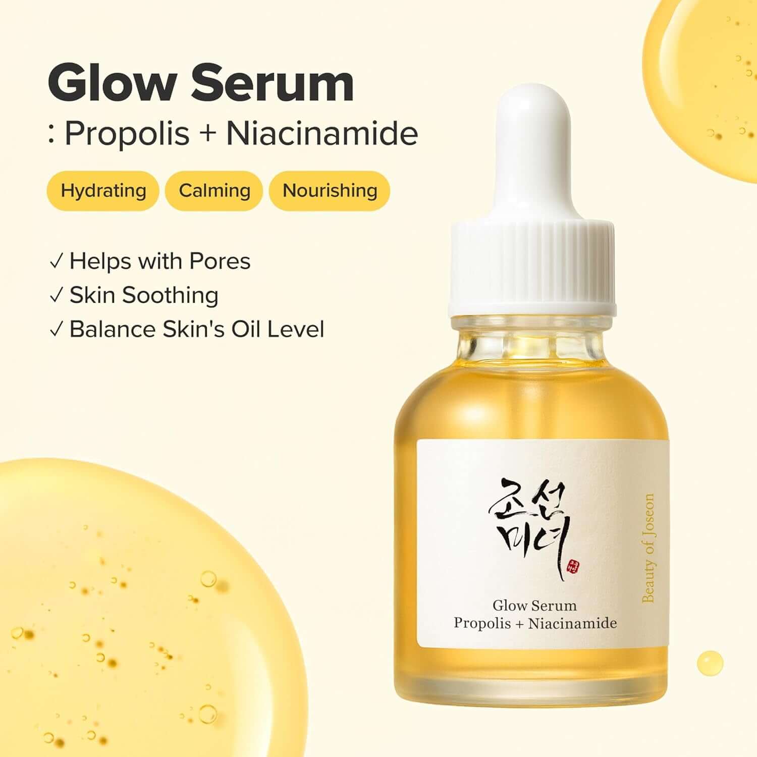 Illuminate Your Skin with Beauty of Joseon Glow Serum - Propolis & Niacinamide Hydrating Facial Moisturizer for a Radiant, Even Complexion - 30ml K-Beauty Solution