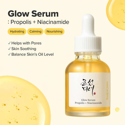 Illuminate Your Skin with Beauty of Joseon Glow Serum - Propolis & Niacinamide Hydrating Facial Moisturizer for a Radiant, Even Complexion - 30ml K-Beauty Solution