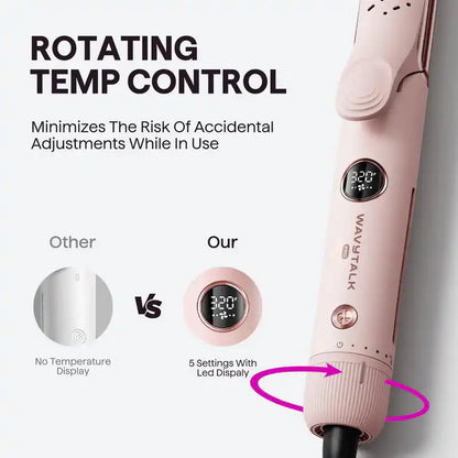 Wavytalk Whirlwind Curl 2-in-1 Hair Styler – Hair Straightener & Curler with 360° Airflow Technology, 3 Air Modes, Cooling Air Vents & LED Display