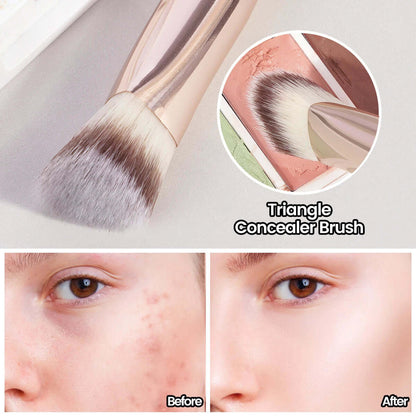 Achieve Flawless Skin with the Triangle Under Eye Concealer Makeup Brush - Perfect for Liquid and Cream Blending