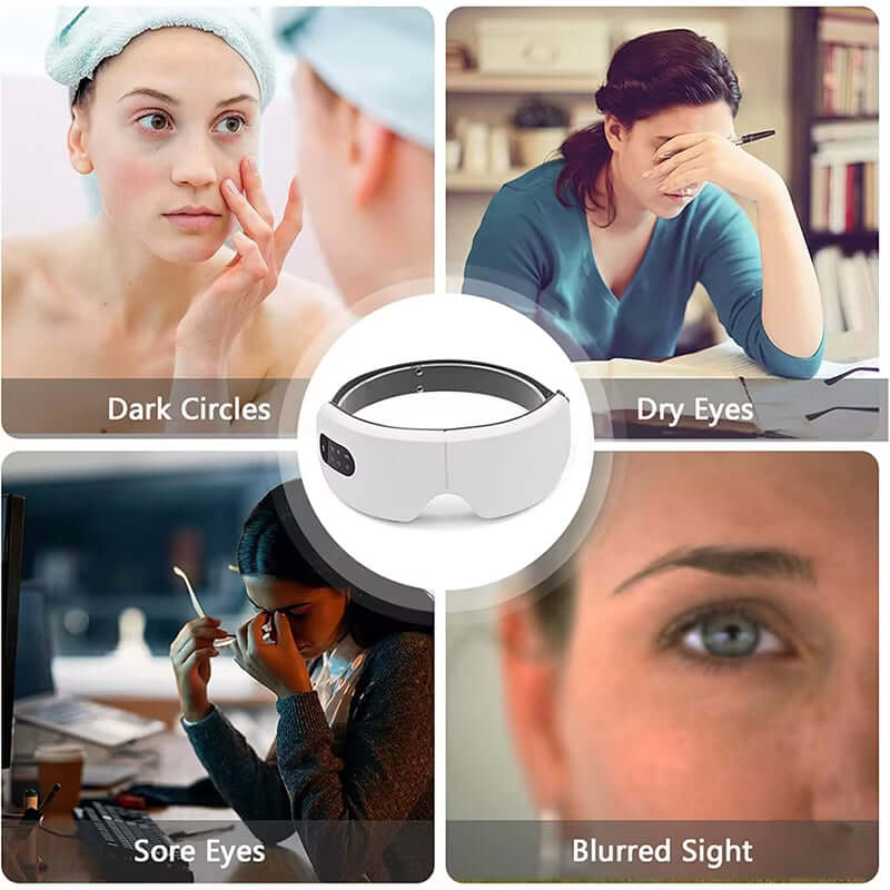 Revitalize Your Eyes with the 4D Smart Airbag Heated Eye Massager - Bluetooth Enabled for Ultimate Relaxation and Wrinkle Care