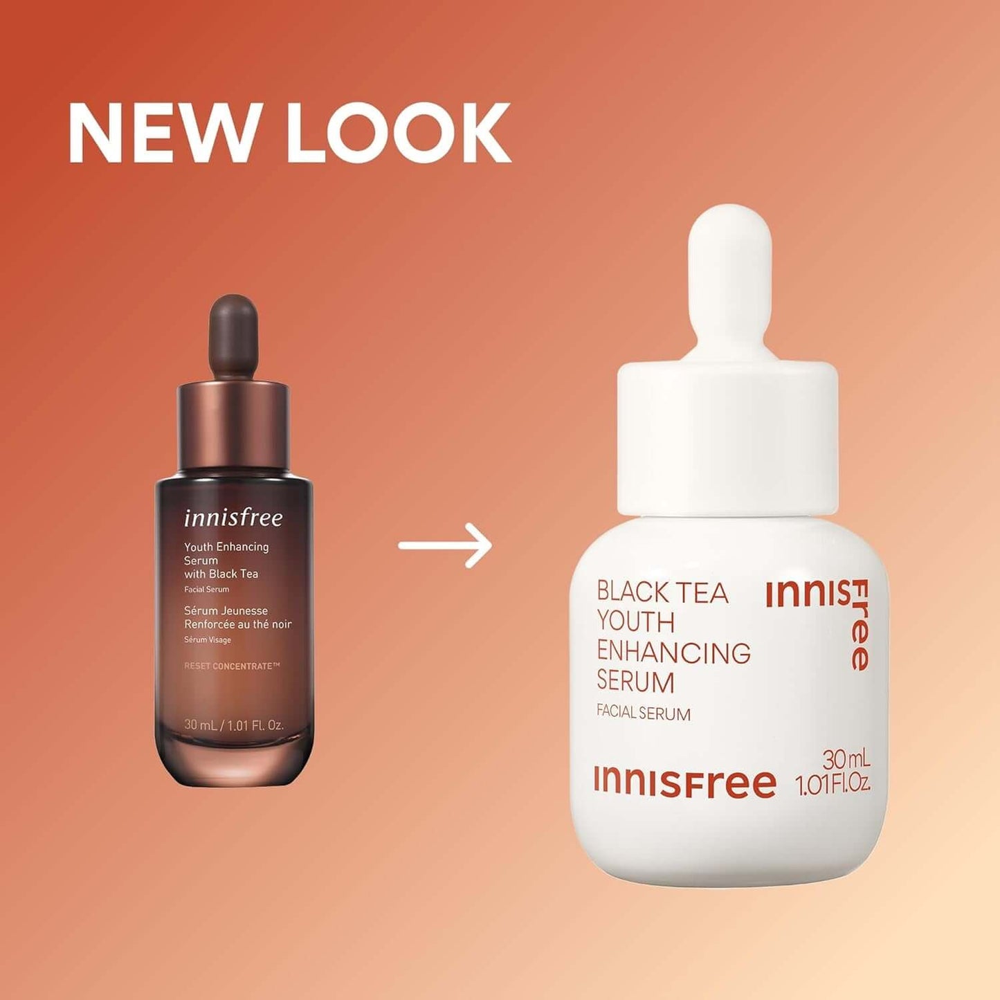 Innisfree Black Tea Youth Serum - Korean Anti-Aging Elixir with Niacinamide for Radiant, Firm, Hydrated Skin and Visible Renewal