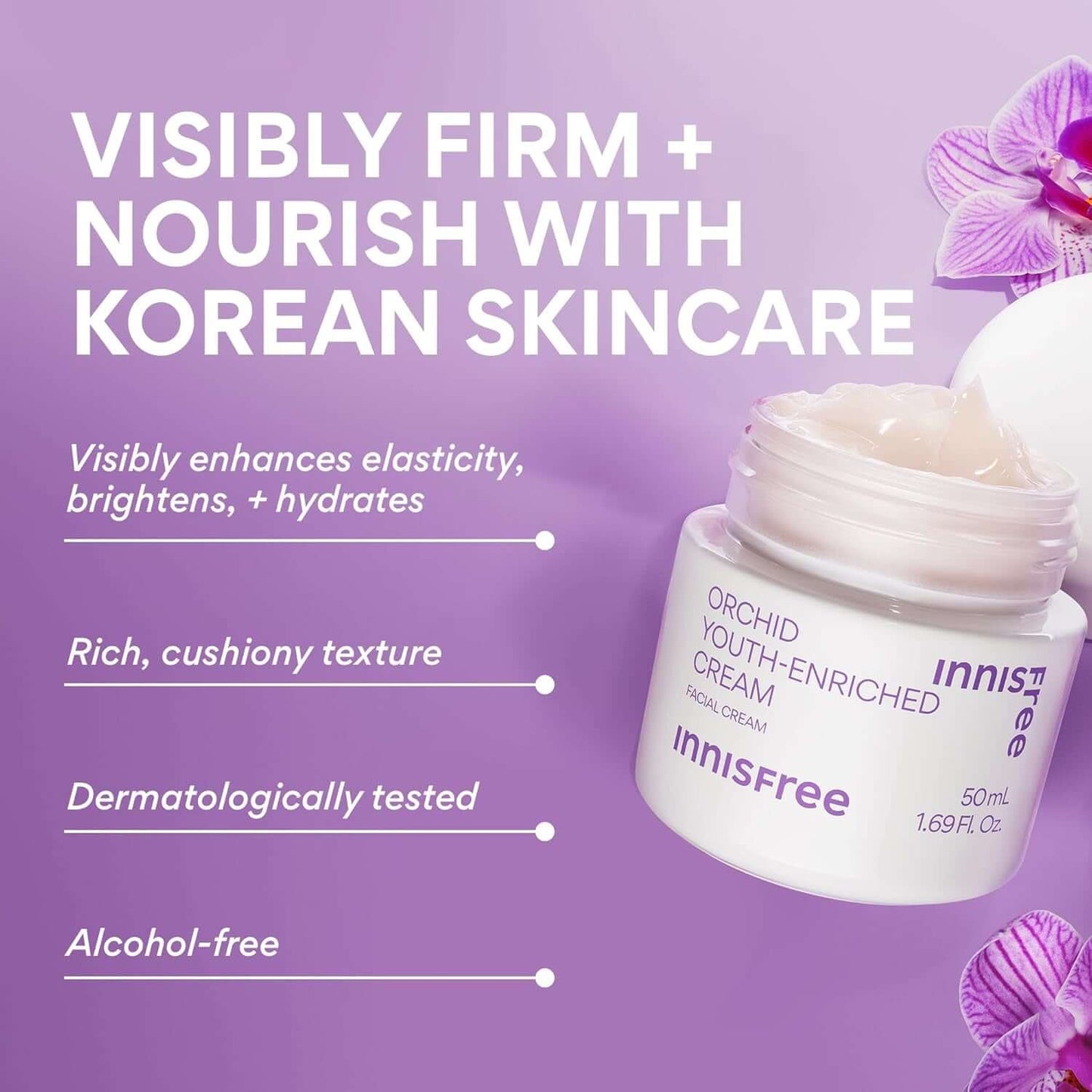 Innisfree Orchid Youth-Enriched Cream - Revitalize Your Skin with Firming Hydration for a Youthful Glow