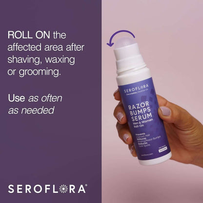 Say Goodbye to Razor Bumps: Seroflora Women’s Ingrown Hair Treatment with Easy Roll-On Applicator – Perfect for Bikini, Face, Legs & Body (3.5 fl oz)