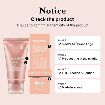 Free Brush Medicube Collagen Overnight Wrapping Peel off Facial Mask Reduces Sagging Dullness Collagen Korean Skin Care