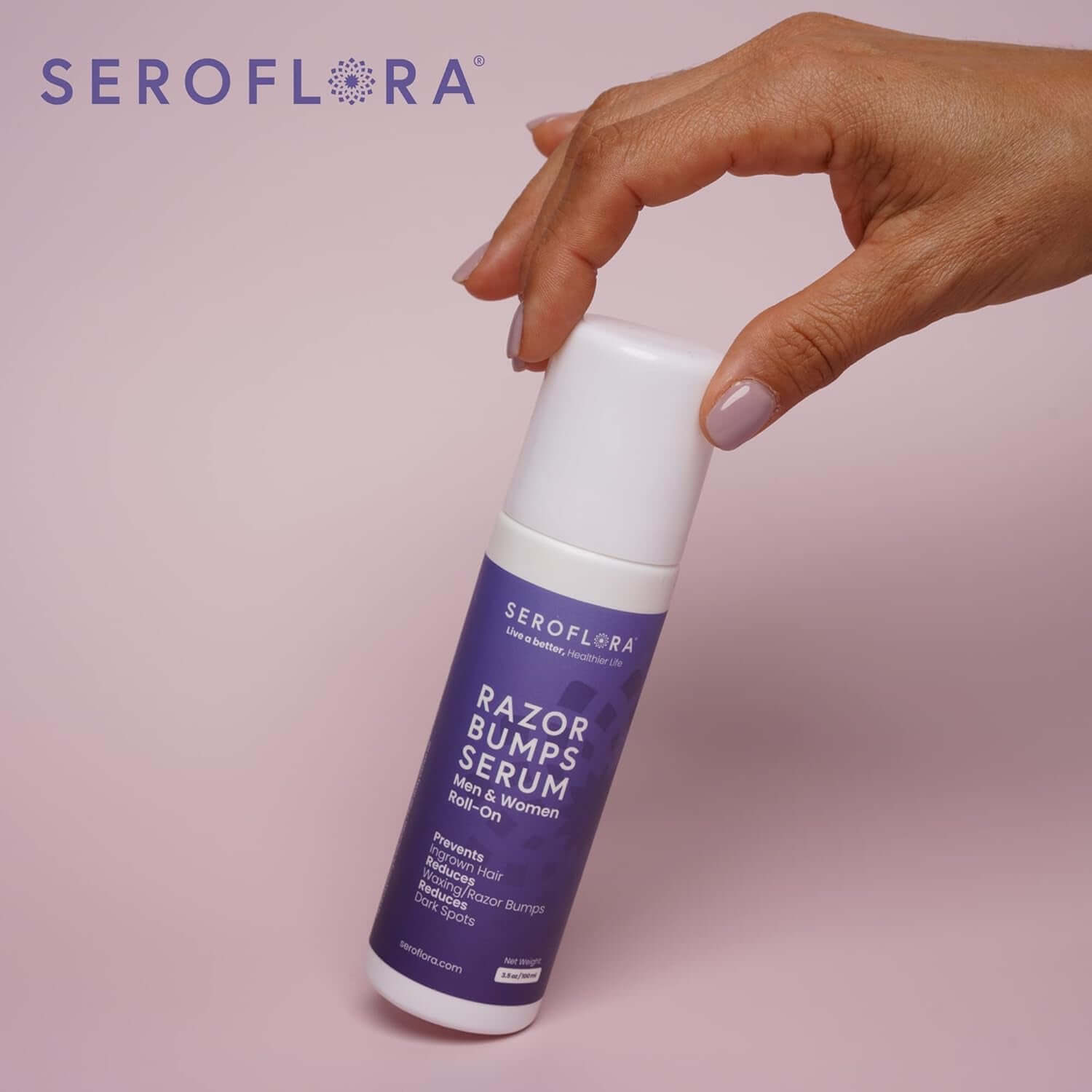 Say Goodbye to Razor Bumps: Seroflora Women’s Ingrown Hair Treatment with Easy Roll-On Applicator – Perfect for Bikini, Face, Legs & Body (3.5 fl oz)