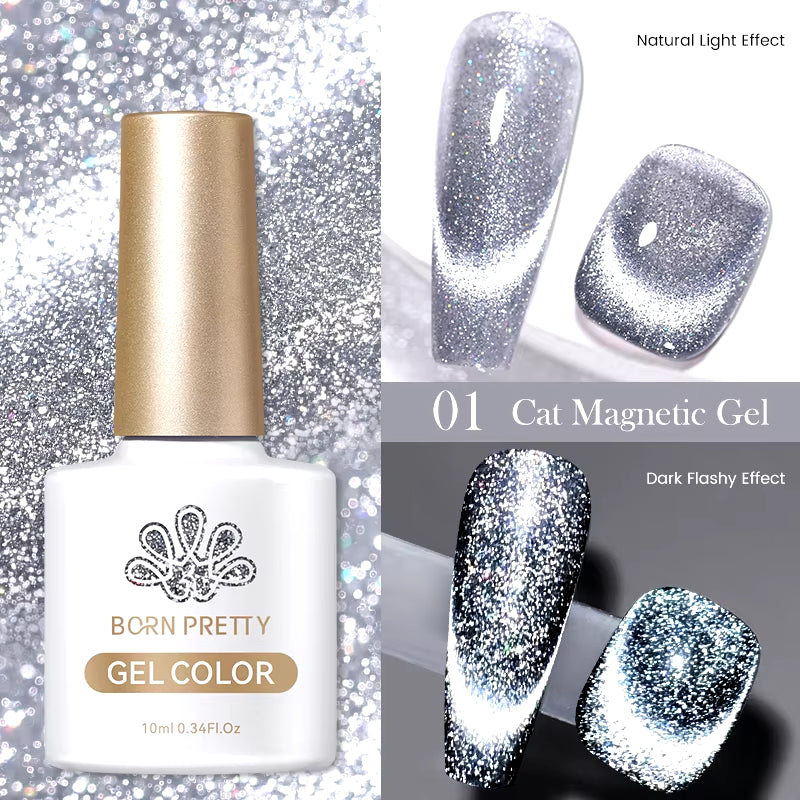 10Ml Black Glass Cat Magnetic Gel Nail Polish Punk Style Nail Art Manicure Varnis Semi Permanent Gel for Winter Nail