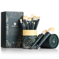 18-Piece Professional Makeup Brush Travel Set with Eco-Friendly Holder - Premium Synthetic Blending, Foundation, Concealer, and Lip Brushes - Cruelty-Free Quality Kit