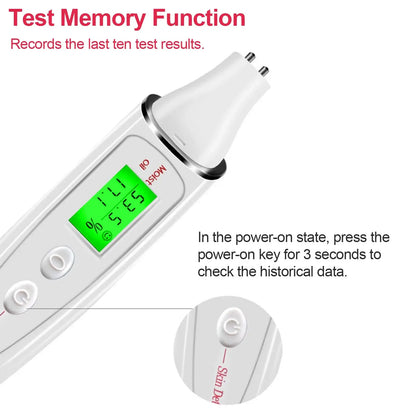 Revolutionize Your Skincare Routine with the Portable Face Skin Tester - Accurate Moisture, Oil, and Elasticity Analyzer