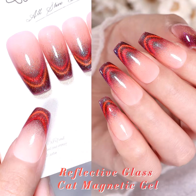 10Ml Black Glass Cat Magnetic Gel Nail Polish Punk Style Nail Art Manicure Varnis Semi Permanent Gel for Winter Nail