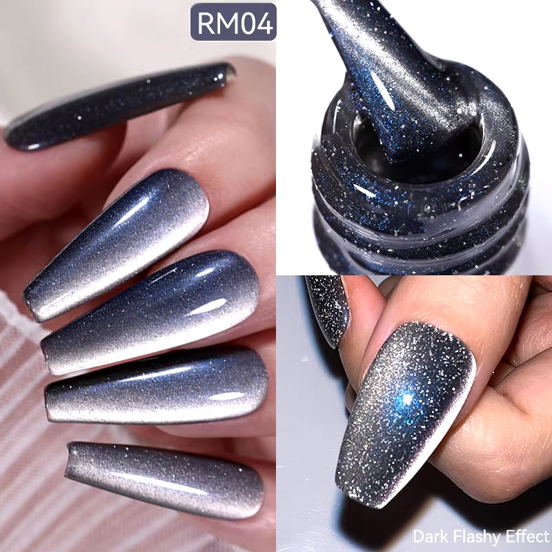 10Ml Black Glass Cat Magnetic Gel Nail Polish Punk Style Nail Art Manicure Varnis Semi Permanent Gel for Winter Nail