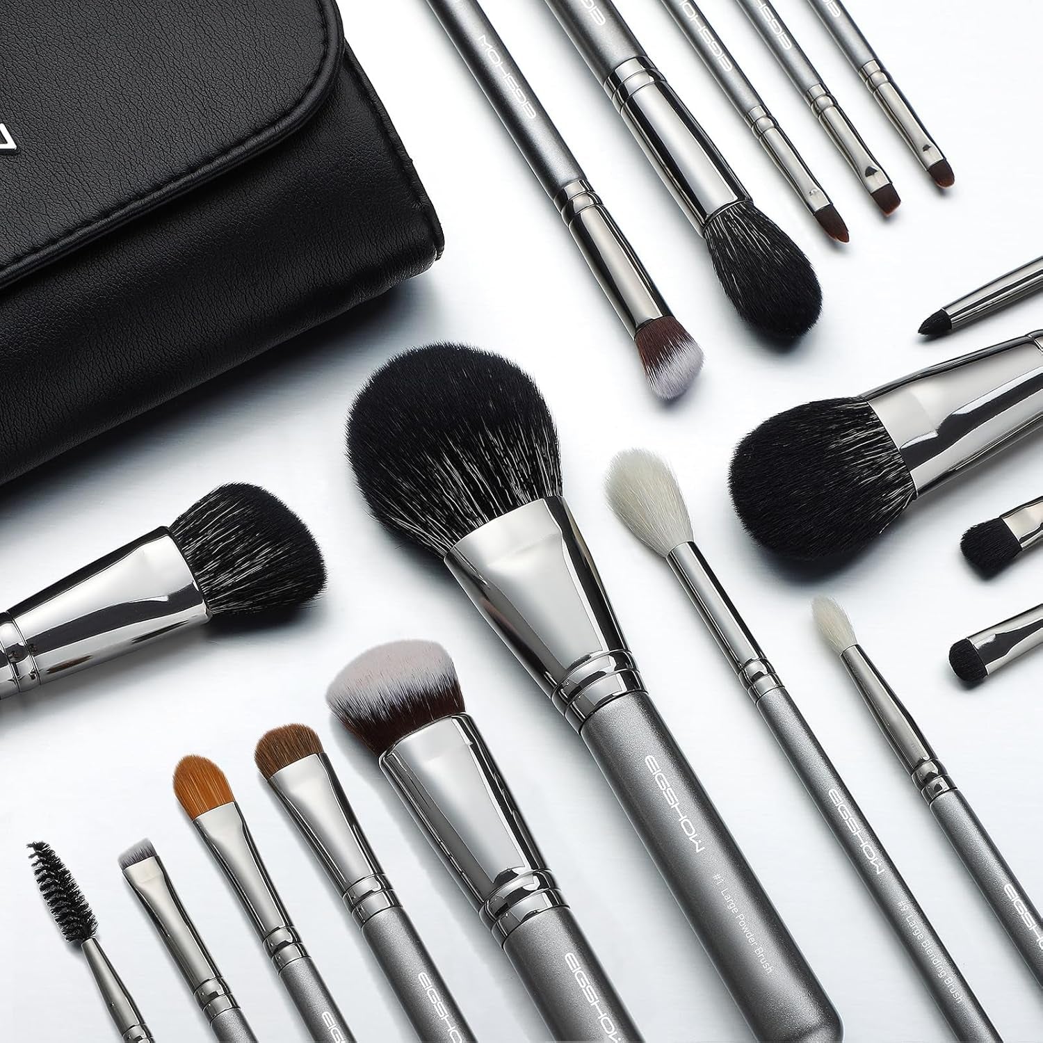 18-Piece Professional Makeup Brush Travel Set with Eco-Friendly Holder - Premium Synthetic Blending, Foundation, Concealer, and Lip Brushes - Cruelty-Free Quality Kit