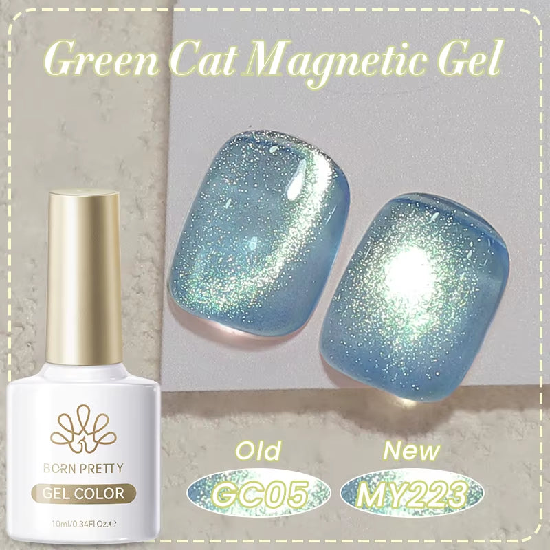 10Ml Black Glass Cat Magnetic Gel Nail Polish Punk Style Nail Art Manicure Varnis Semi Permanent Gel for Winter Nail