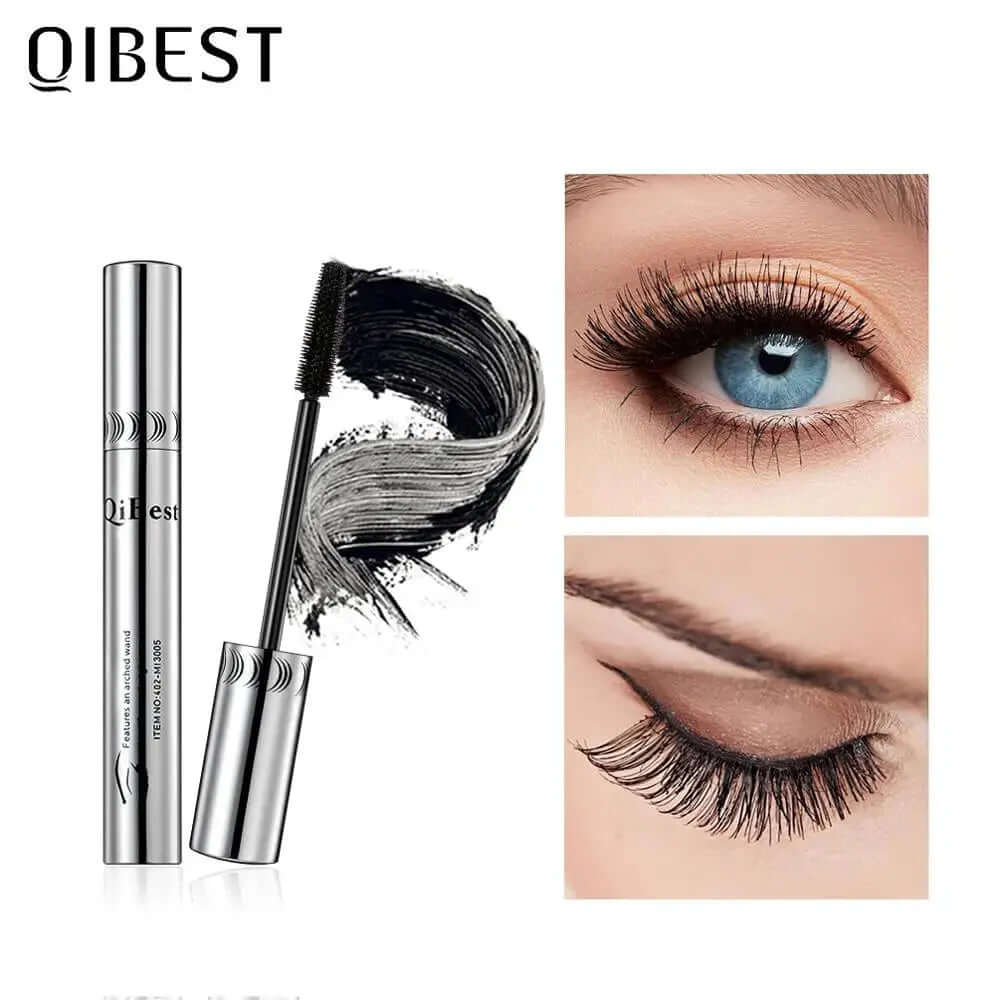 Transform Your Look with QIBEST 4D Black Mascara - Lengthening, Waterproof & Volumizing Eyelashes Makeup
