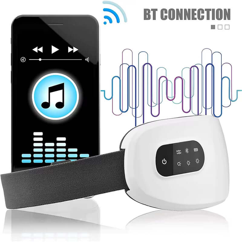 Revitalize Your Eyes with the 4D Smart Airbag Heated Eye Massager - Bluetooth Enabled for Ultimate Relaxation and Wrinkle Care