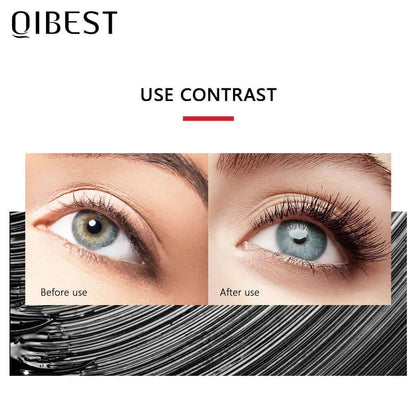 Transform Your Look with QIBEST 4D Black Mascara - Lengthening, Waterproof & Volumizing Eyelashes Makeup