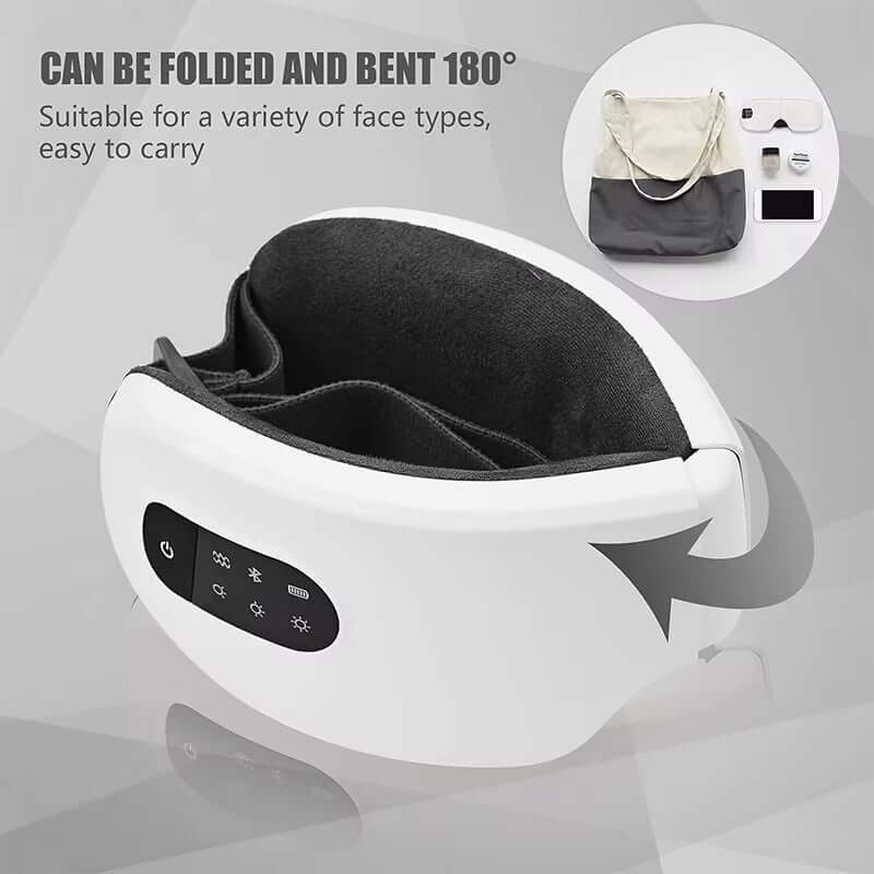 Revitalize Your Eyes with the 4D Smart Airbag Heated Eye Massager - Bluetooth Enabled for Ultimate Relaxation and Wrinkle Care