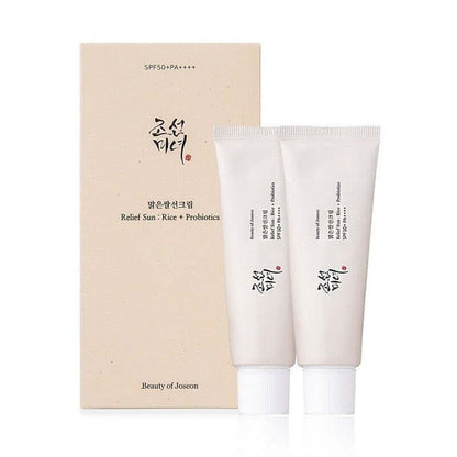 Elevate Your Skincare Routine with Beauty Joseon Relief Sun: Rice + Probiotics Set - Pack of 2 (50ML Each) - Enjoy FREE SHIPPING!