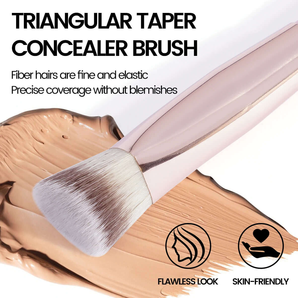 Achieve Flawless Skin with the Triangle Under Eye Concealer Makeup Brush - Perfect for Liquid and Cream Blending